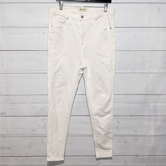 Madewell 10" High-Rise Skinny Jeans Pure White Women's Size 31 Style #AJ233 - Picture 3 of 13